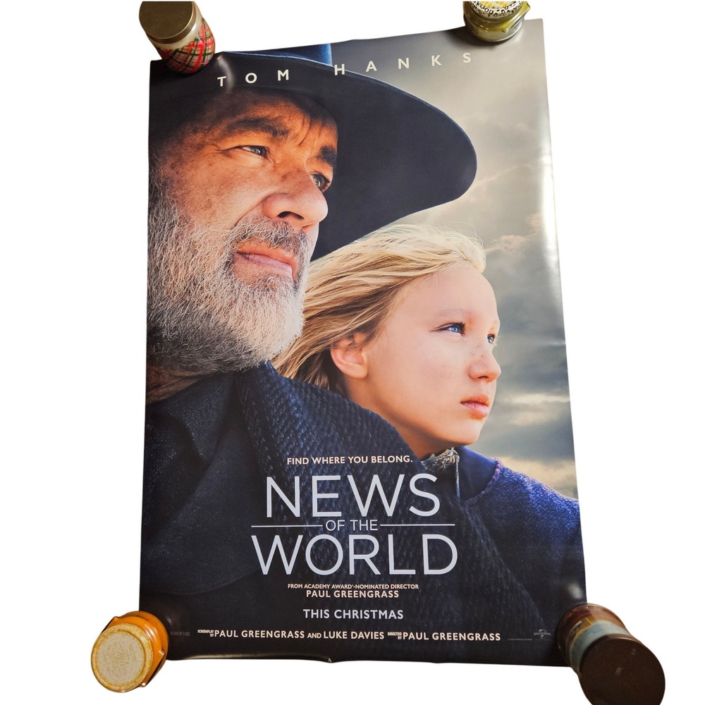 News‎ of the World 2020 Original Advance Movie Poster 27x40 Tom Hanks D/S